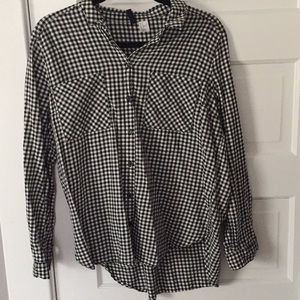 Black and white checkered button up